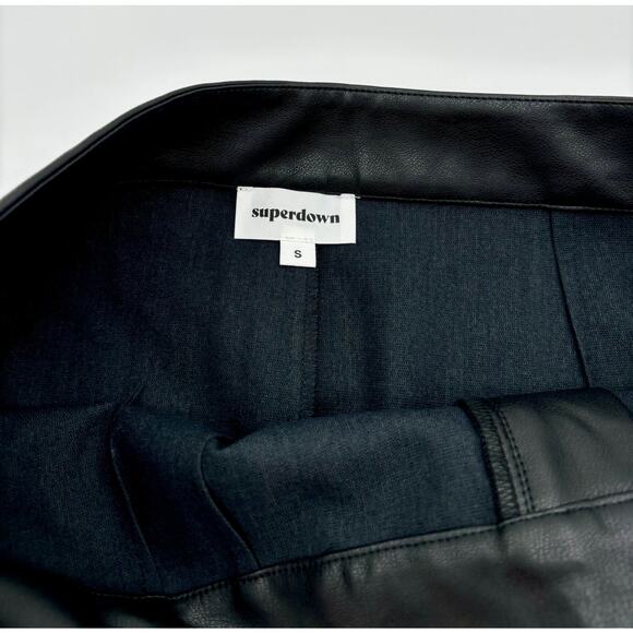 Revolve Super down Faux Leather Mini Skirt Size Small - Picture 3 of 9